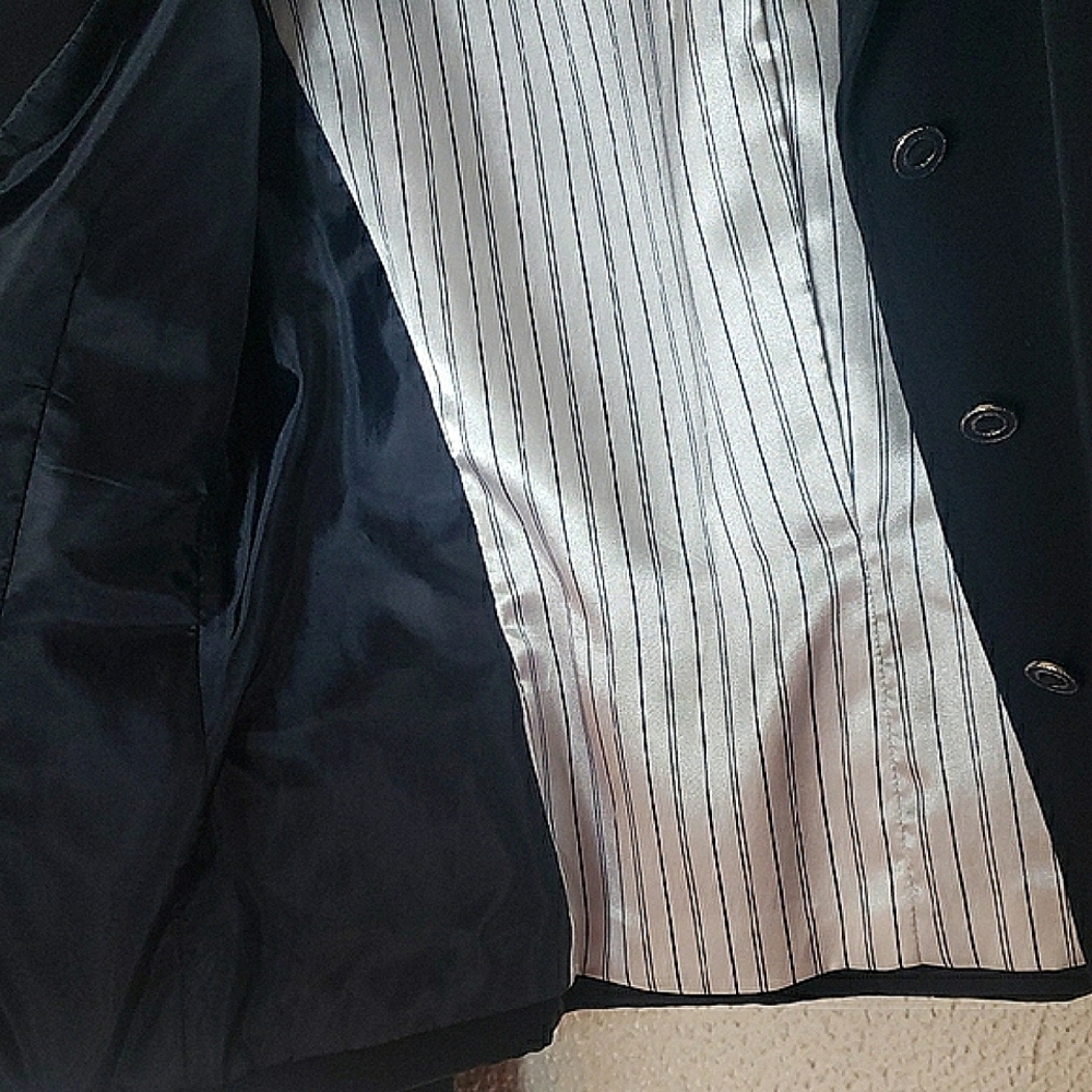 Tahari Navy Blue Button Up Blazer Professional Classic Modern Formal Womens Sz 4 - Picture 9 of 10